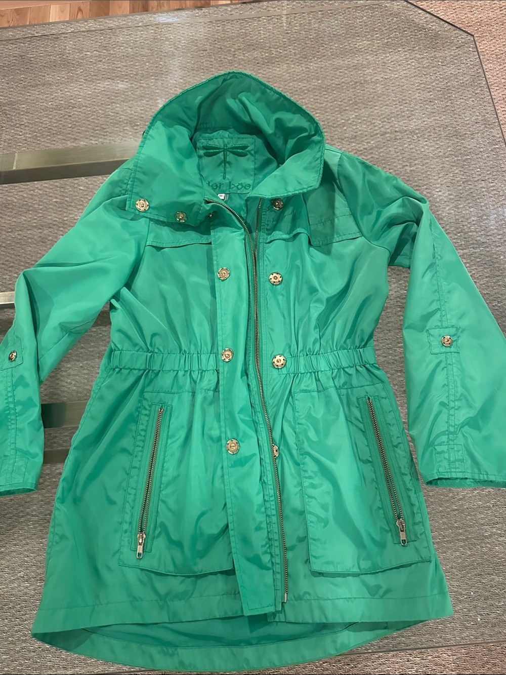 Women's Kelly Green rain jacket